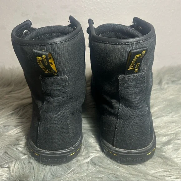 Dr. Marten's Sheridan Canvas Black High-Top Shoes Ankle Boot Size 10L - Picture 6 of 9